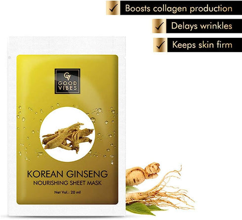 Good Vibes Korean Ginseng Nourishing Sheet Mask 20ml