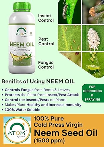 ATOM AGROTECH Organic Cold Pressed PURE NEEM OIL