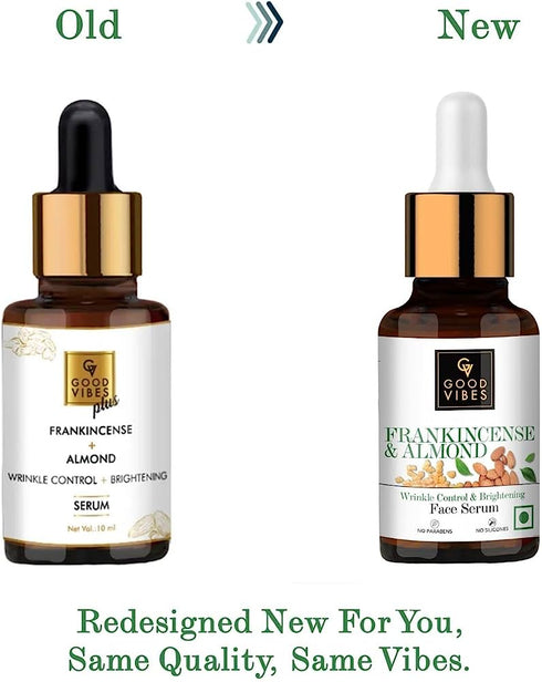 Good Vibes Frankincense & Almond Wrinkle Control & Brightening Serum 10ml