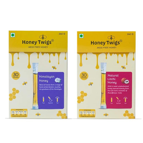 Honey Twigs Natural & Pure Honey | Himalayan Honey and Litchi Honey Combo
