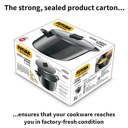 Hawkins Futura Hard Anodized Cook-n-Serve Bowl 5 L with Lid (ACB50)