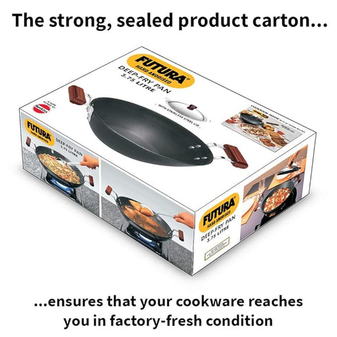 Hawkins Futura Hard Anodised Kadhai with Stainless Steel Lid 3.75 L (AD375S)