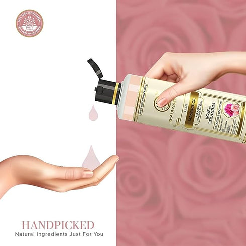 Khadi Herbal Rose & Geranium Massage Oil 210 ml