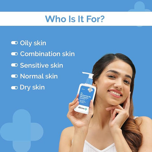 The Derma co 2% Niacinamide Oily Skin Cleanser for Sensitive, Oily & Combination Skin 125 ml NonIrritant | 100% SoapFree | NonDrying | Gently Cleanses Makeup