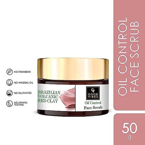 Good Vibes Brazilian Volcanic Red Clay Oil Control Face Scrub 50g