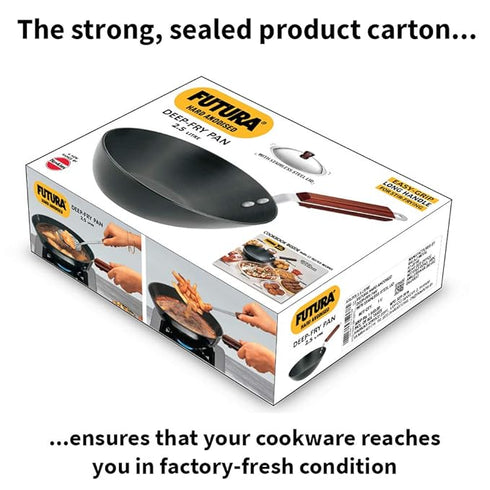 Hawkins Futura Deep Fry Pan Flat Bottom Wok with Lid 2.5 L 26 cm Diameter (ADL25S)