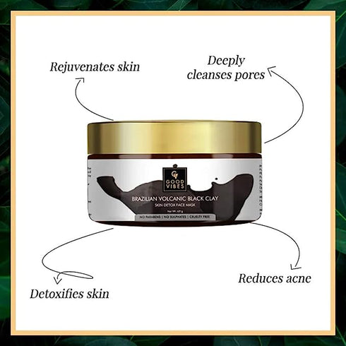 Good Vibes Brazilian Volcanic Black Clay Skin Detox Face Mask 60g