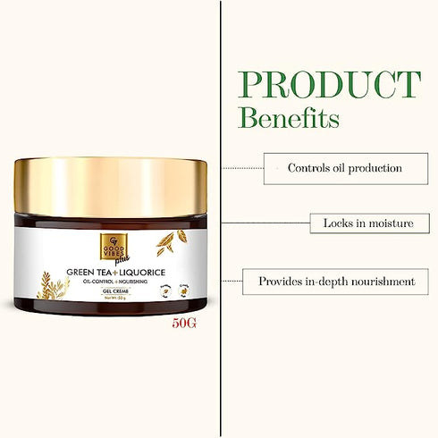 Good Vibes Plus Oil Control + Nourishing Gel Creme - Green Tea + Liquorice 50g