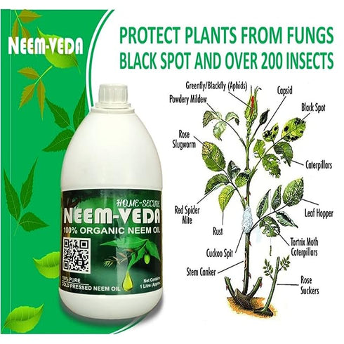 Home Secure Neem Veda Pure Cold Pressed Water Soluble Neem Oil