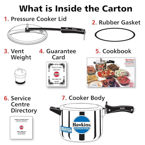 Hawkins Stainless Steel 5 L Induction Compatible Pressure Cooker (HSS50)