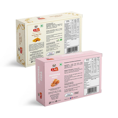 Lal Sweets Mysore Pak Signature and Mathura Peda