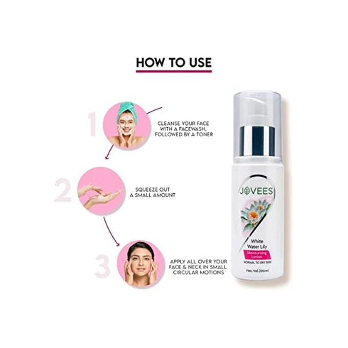 Jovees Herbal White Water Lily Moisturizing Lotion | For Normal to Dry Skin