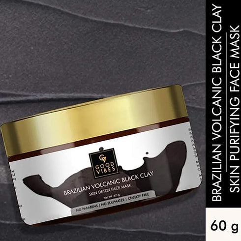 Good Vibes Brazilian Volcanic Black Clay Skin Detox Face Mask 60g