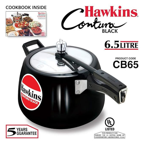 Hawkins Contura Black 6.5 L Pressure Cooker (CB65)
