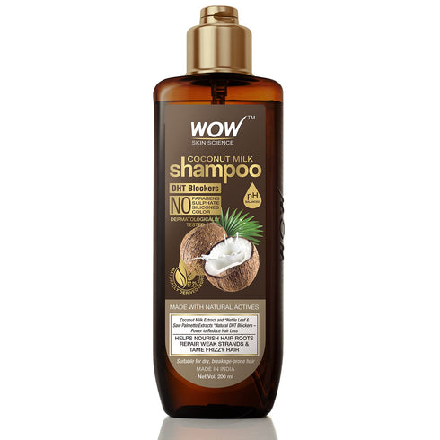 WOW Skin Science Natural Coconut Milk Shampoo For Hair Growth Curly Hair