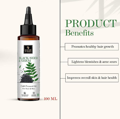 Good Vibes Blackseed And Neem Cold Pressed Oil For Hair & Skin 100ml