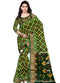 Ikkat Sico Green With Black Color Saree