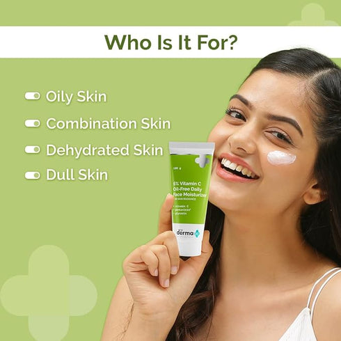 The Derma co 5% Vitamin C OilFree Daily Face Moisturizer for Skin Radiance