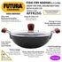 Hawkins Futura Hard Anodised Fish Fry Kadhai 26 cm Diameter 2.5 L with Lid (AFFK25G)