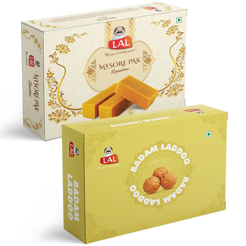 Lal Sweets Mysore Pak Signature and Badam Laddoo 400g each