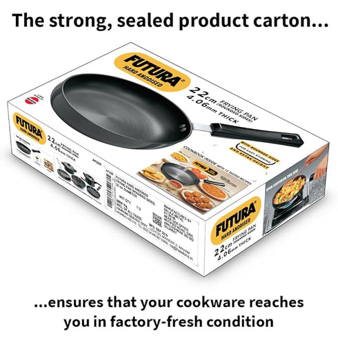 Hawkins Futura Hard Anodised Frying Pan 22 cm Diameter with Lid 1 L (AF22RS)