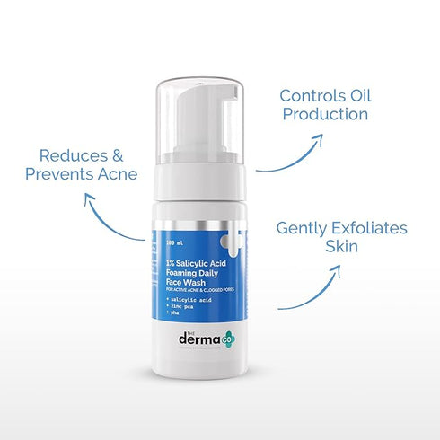 The Derma co 1% Salicylic Acid Foaming Daily Face Wash with Salicylic Acid, Zinc PCA & PHA