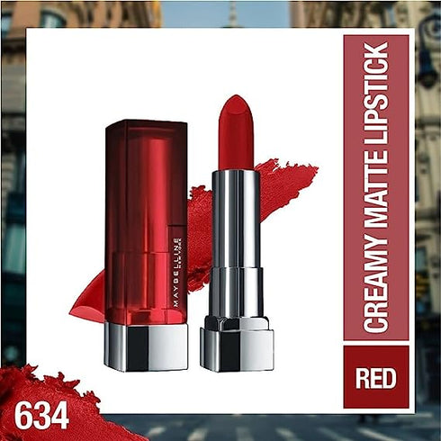 Maybelline Creamy Matte Lipstick / 634 Bold Crimson