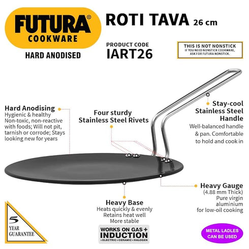 Hawkins Futura Hard Anodised Roti Tava 26 cm Diameter (IART26)