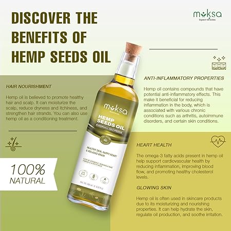 Moksa Organic Heemp Seed Oil Cold Pressed