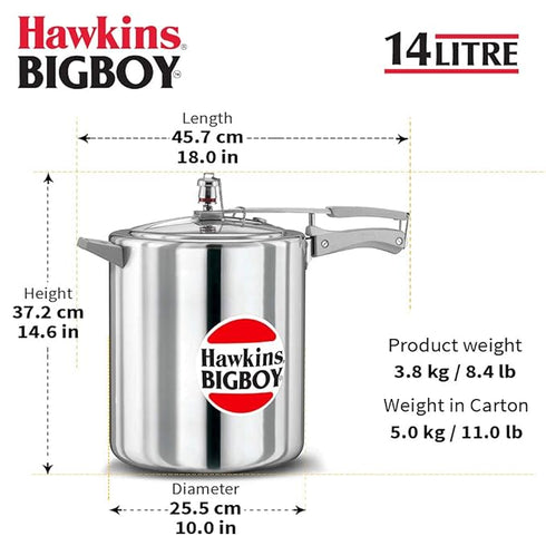 Hawkins Bigboy 14 L Pressure Cooker Aluminium (BB14)