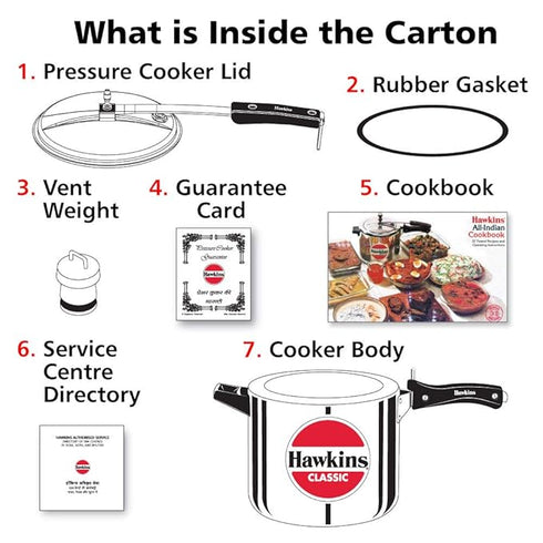 Hawkins Classic Pressure Cooker 6.5 Litre - Silver (CL65)