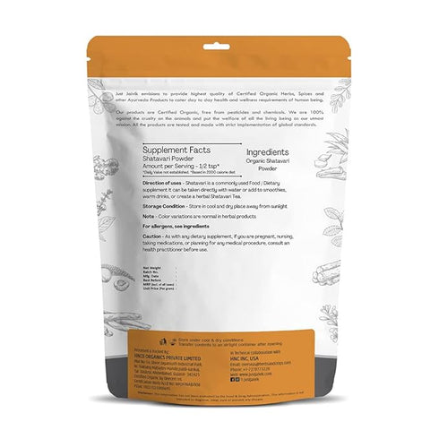 Just Jaivik Organic Shatavari Powder