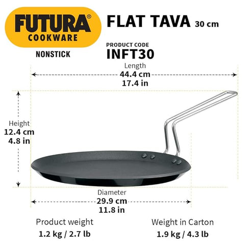 Hawkins Futura Non-stick Flat Tava 30 cm Diameter (INFT30)