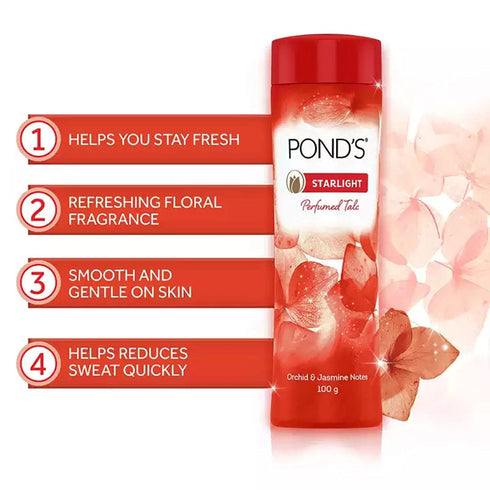 Ponds Starlight Perfumed Talc Powder Orchid & Jasmin Notes