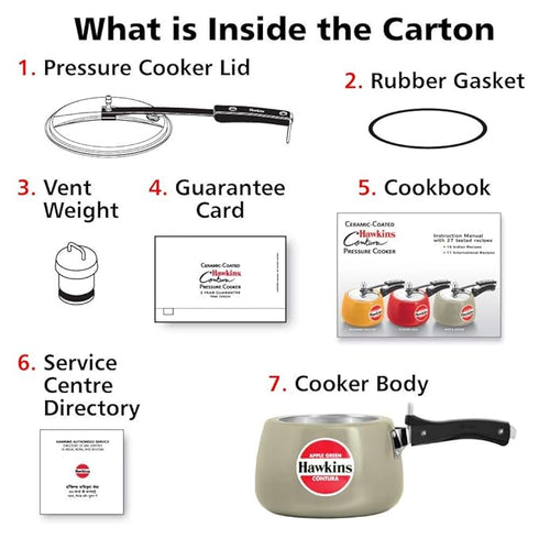 Hawkins Ceramic Coated Contura 3 L Pressure Cooker (CAG30)