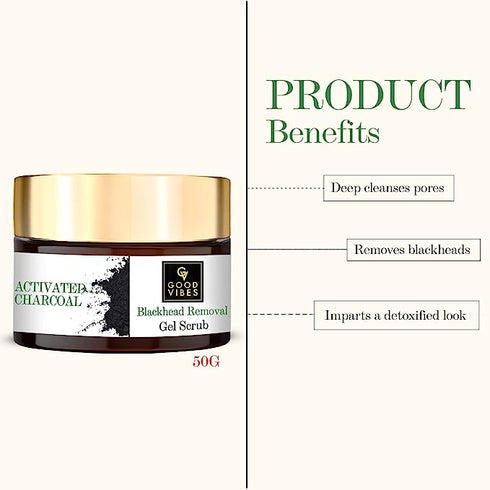 Good Vibes Blackhead Removal Activated Charcoal Gel Scrub 50g