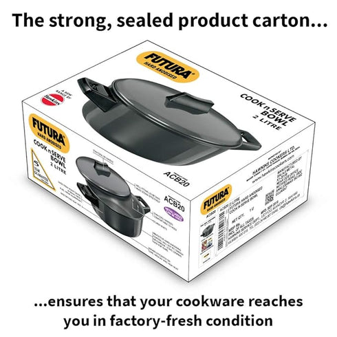 Hawkins Futura Hard Anodised Cook-n-Serve Bowl Handi 2 L with Lid (ACB20)