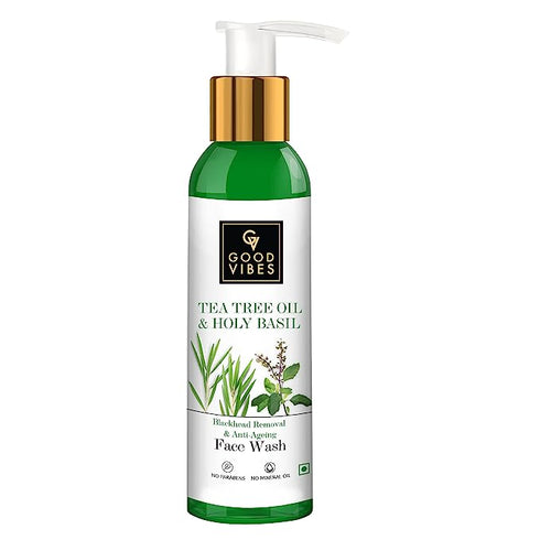 Good Vibes Blackhead Removal + Anti-Ageing Face Wash - Tea Tree Oil + Holy Basil