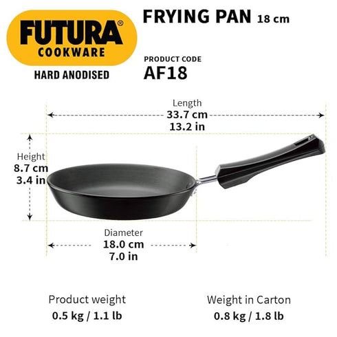 Hawkins Futura Hard Anodised Frying Pan 18 cm Diameter (AF18)