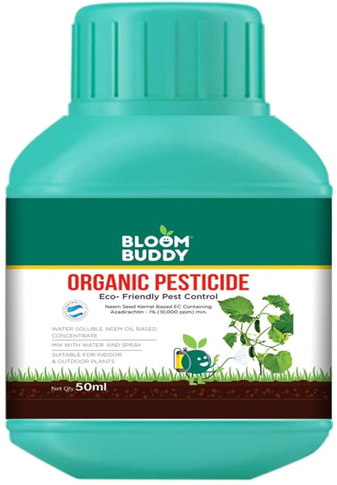 BLOOMBUDDY Organic Neem Oil Based Eco Friendly Highly Effective Pesticide and Insecticide for Plants 50ml