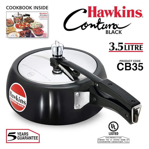 Hawkins Contura Black 3.5 L Pressure Cooker (CB35)