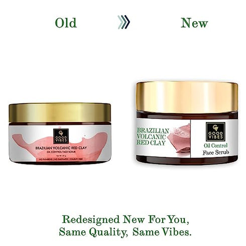 Good Vibes Brazilian Volcanic Red Clay Oil Control Face Scrub 50g