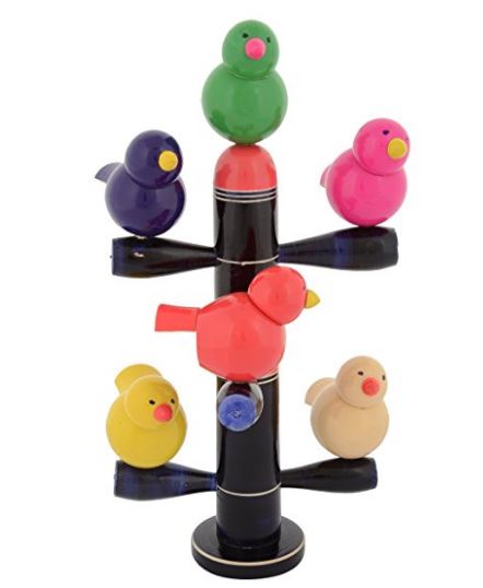 Wooden Kondapalli Sitting Birds Showpiece