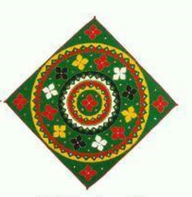 Green Color Flower Design Wall Hanging