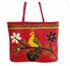 Red Color Floral Parrot Design