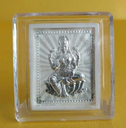 Sri Lakshmi Silver Coiled Mini Stand Frame