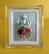 Ganesh Silver Coiled With Red Enamel Paint Mini Stand Frame