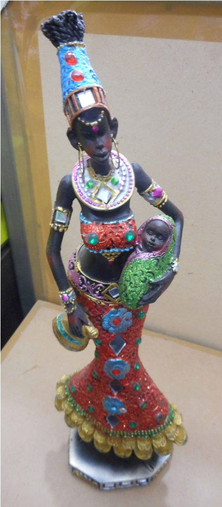 African Lady With Baby Red