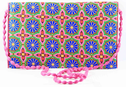 Rajasthan Ethnic Handmade Cotton Pink Floral Design Sling Bag