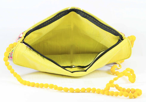 Rajasthan Ethnic Handmade Cotton Yellow And Pink Sling Bag
